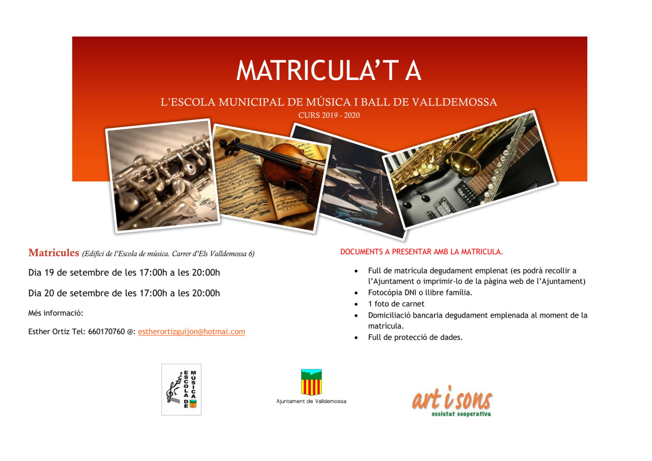 Cartell matricules 2019-20