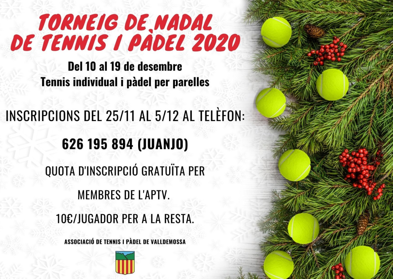TORNEIG DE NADAL DE TENNIS I PÀDEL 2020 