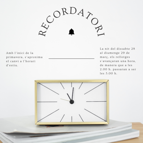 Recordatori · Canvi d'hora