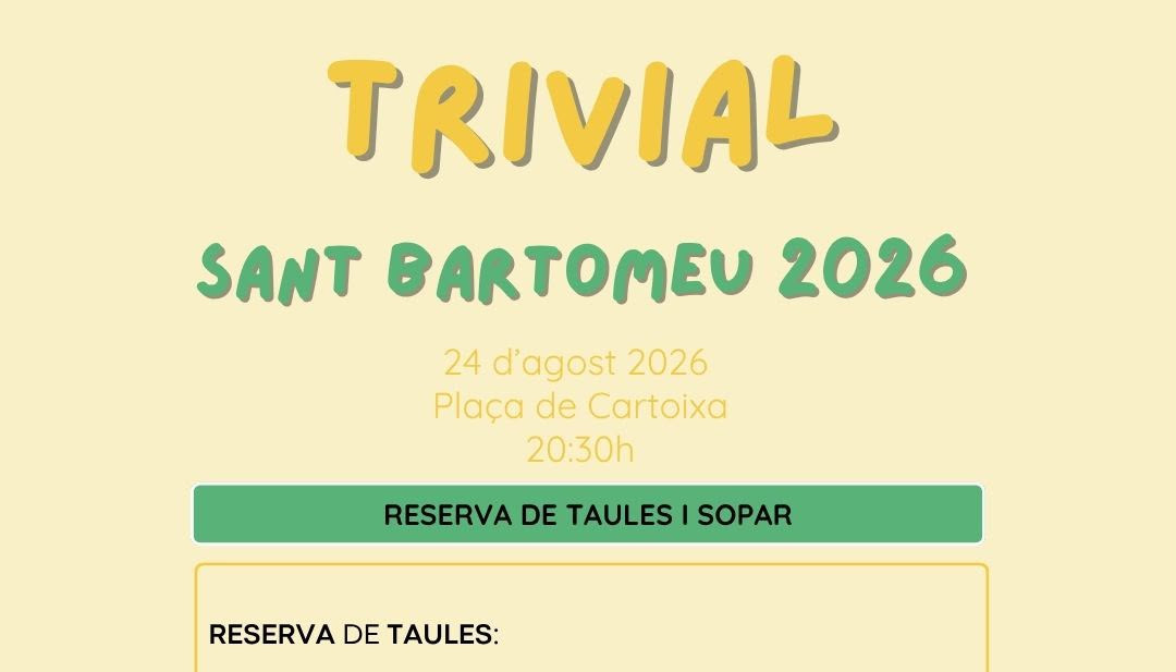 TRIVIAL POPULAR I SOPAR A LA FRESCA 