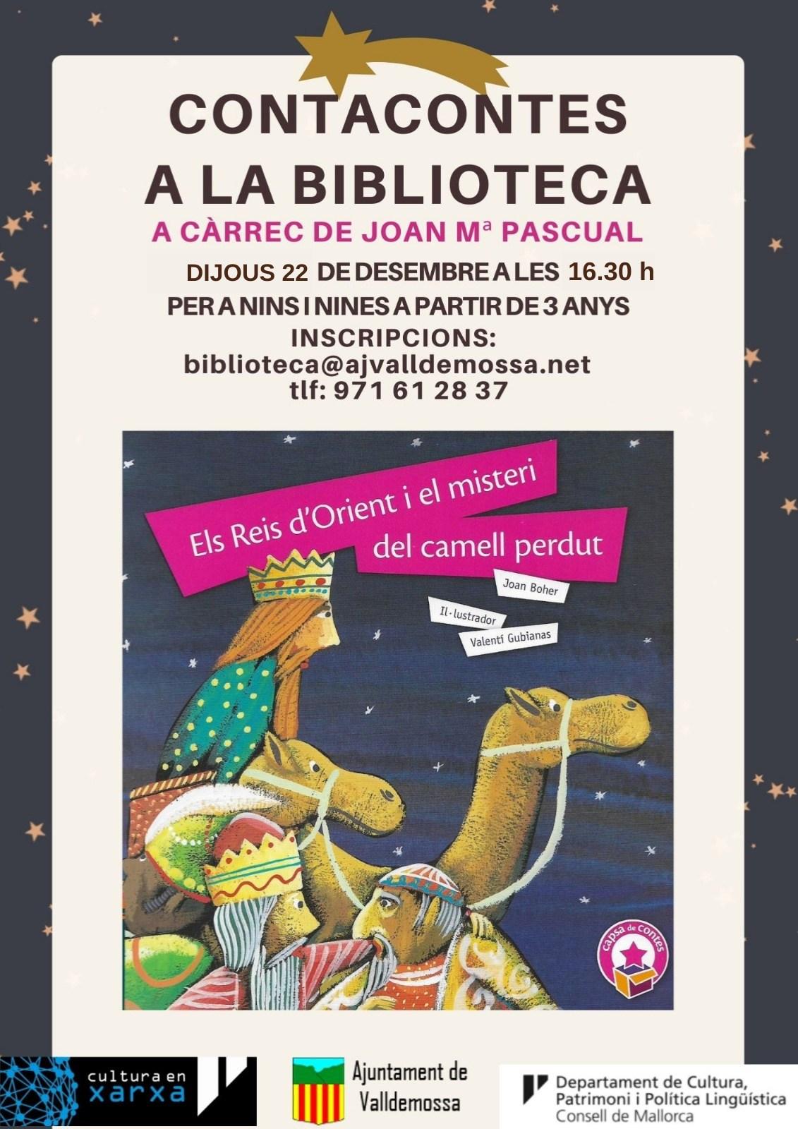 Sessió de contacontes: "Els Reis d'Orient i el misteri del camell perdut"