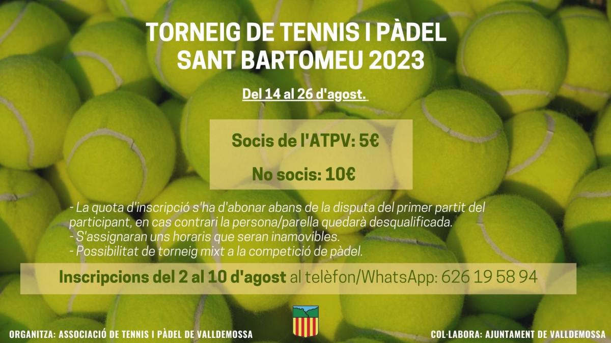 Torneig de tennis i pàdel Sant Bartomeu 2023