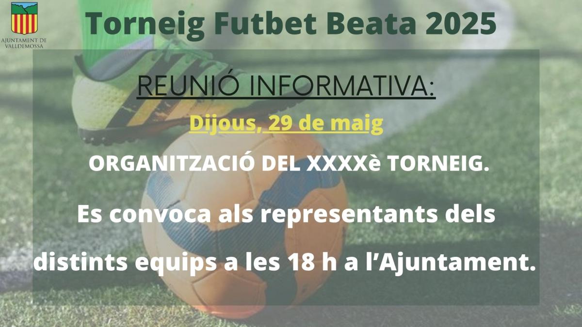 Reunió informativa torneig futbet Beata 2025