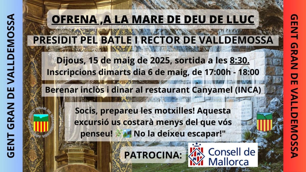 Ofrena a la Mare de Déu de Lluc