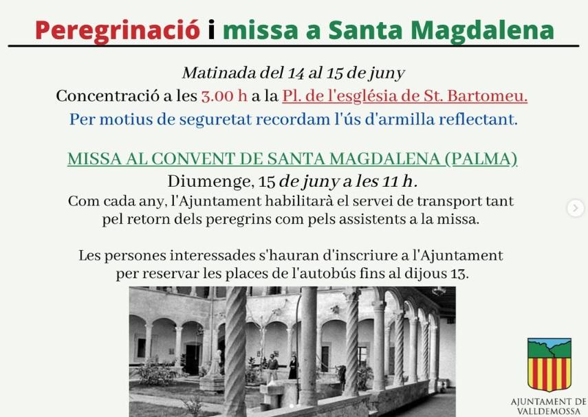 Peregrinació i missa a Santa Magdalena