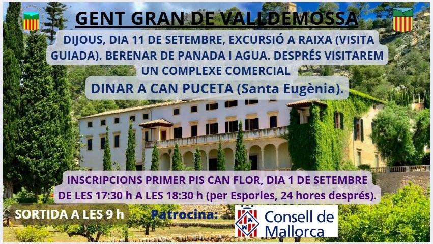 EXCURSIÓ A RAIXA DE LA GENT GRAN DE VALLDEMOSSA