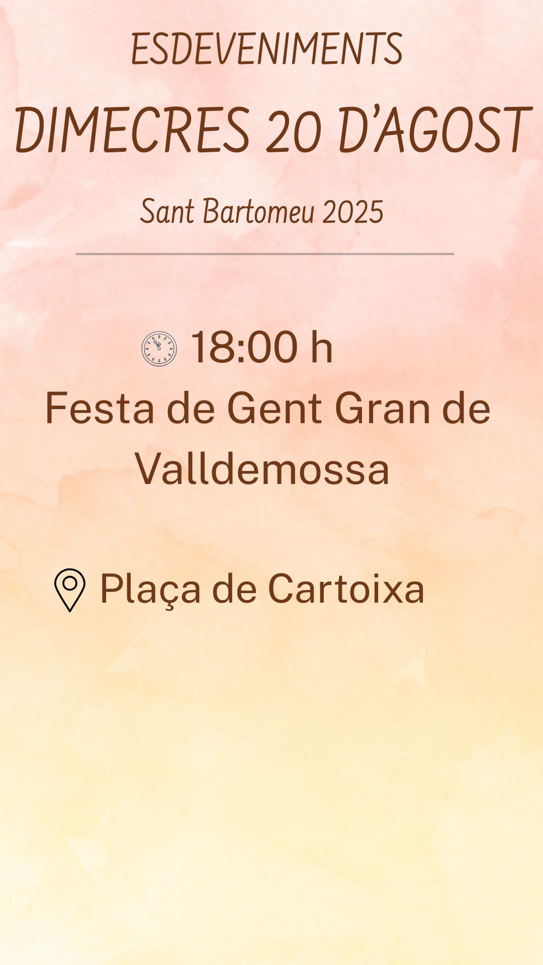 CELEBRACIÓ DE LA FESTA DE GENT GRAN DE VALLDEMOSSA 