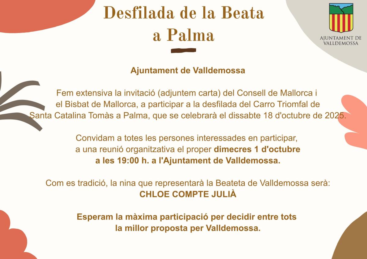 Reunió organitzativa sobre la Desfilada de la Beata a Palma