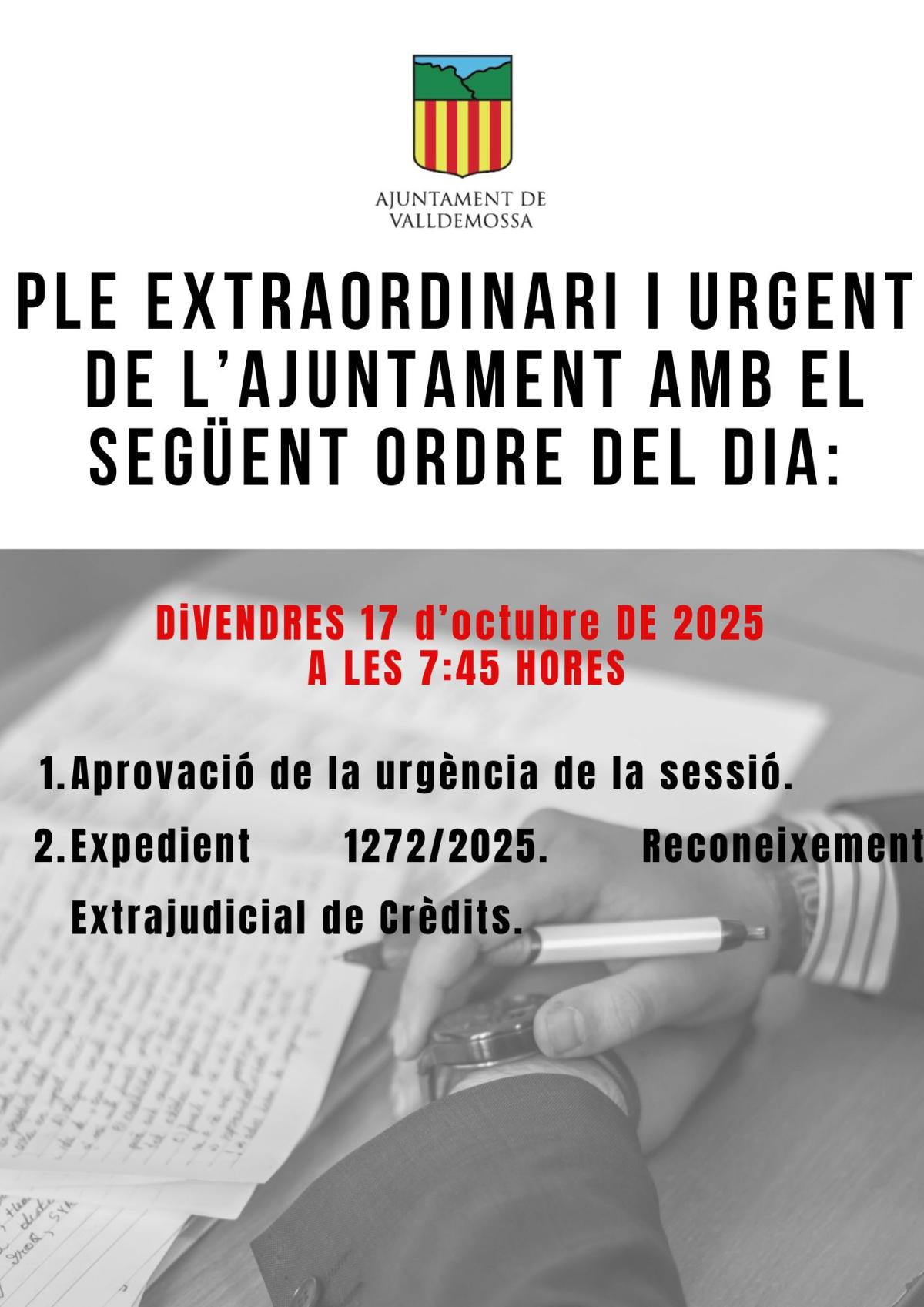 Ple extraordinari i urgent