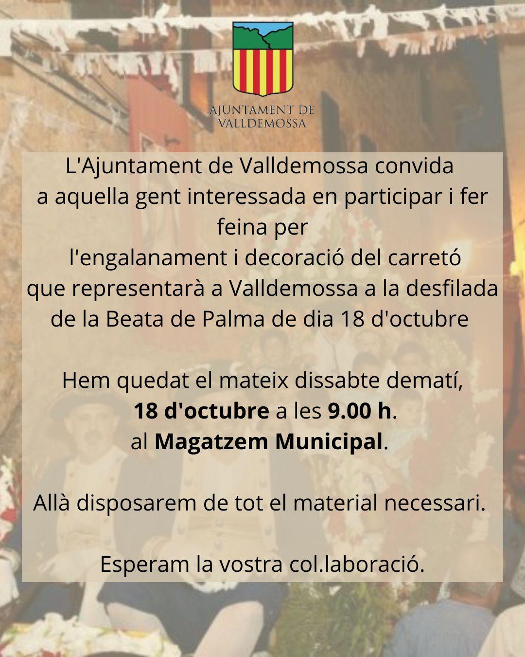 Engalanament i decoració del carretó de la Beata