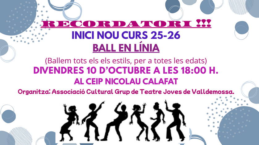 Inici del curs 2025-2026 de ball en línia