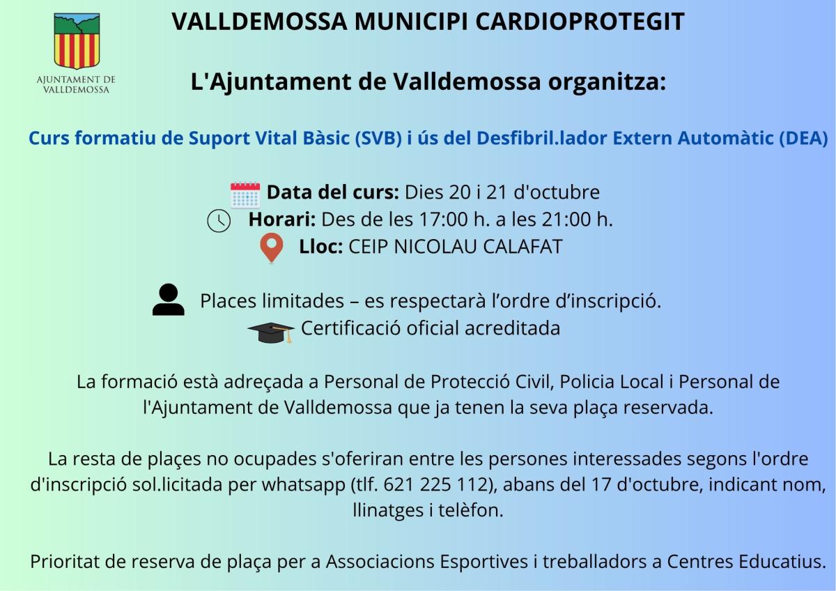 Curs de suport vital bàsic i ús del desfibril·lador extern automàtic