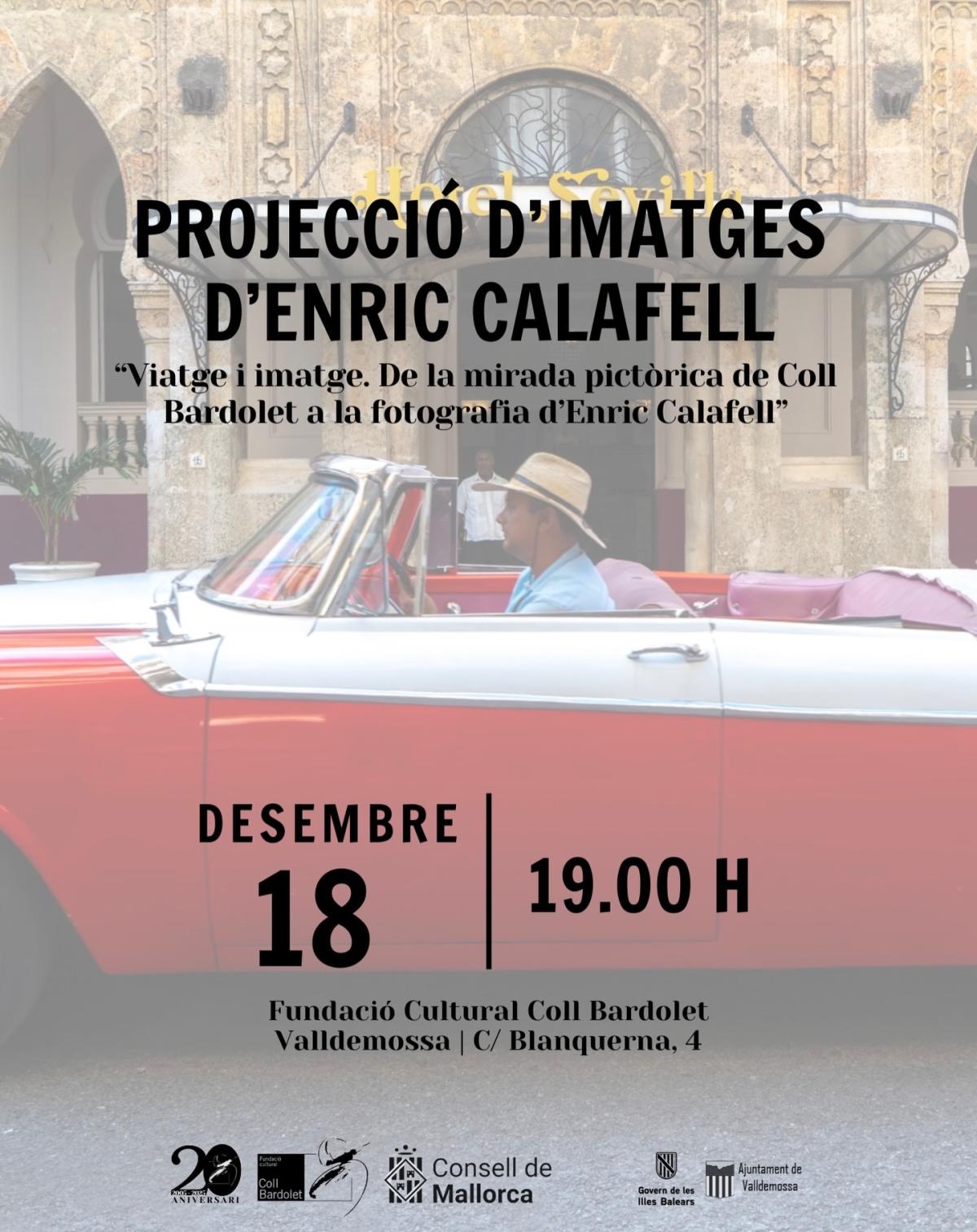 Projecció d'imatges d'Enric Calafell