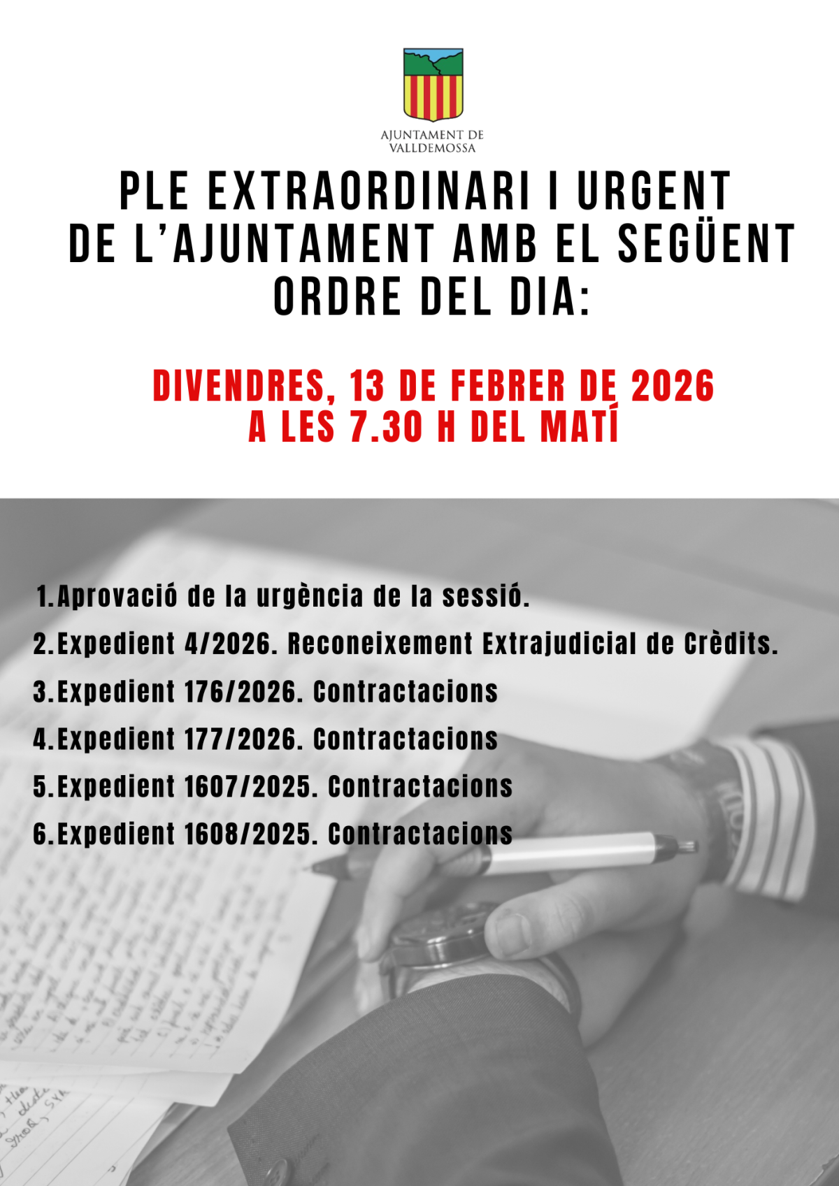 Ple Extraordinari i Urgent de l'Ajuntament de Valldemossa 