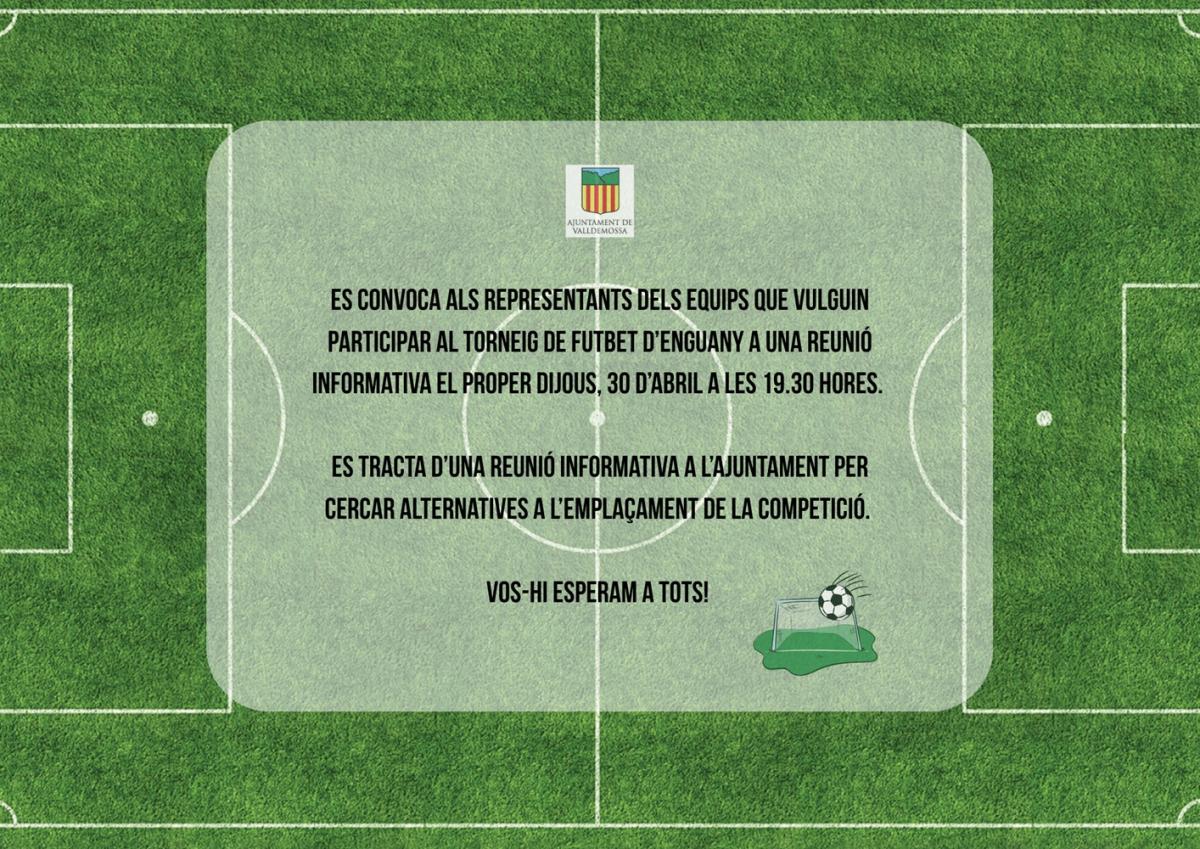 Convocatòria equips torneig de futbet 2026 