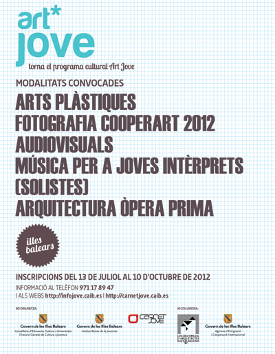 Convocatòria del Programa Cultural Art Jove per a l’any 2012
