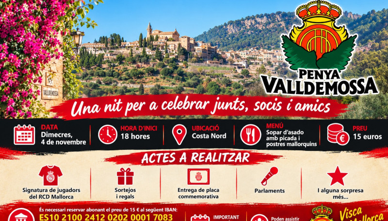Recordatori de la Penya Mallorquinista de Valldemossa.
