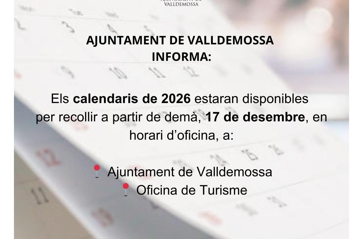 Recollida dels calendaris de 2026